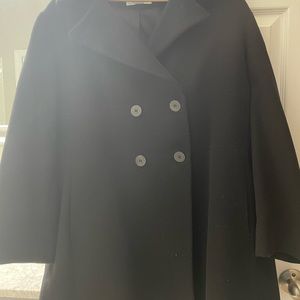 Talbots 16 W Black Pea Coat